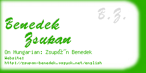 benedek zsupan business card